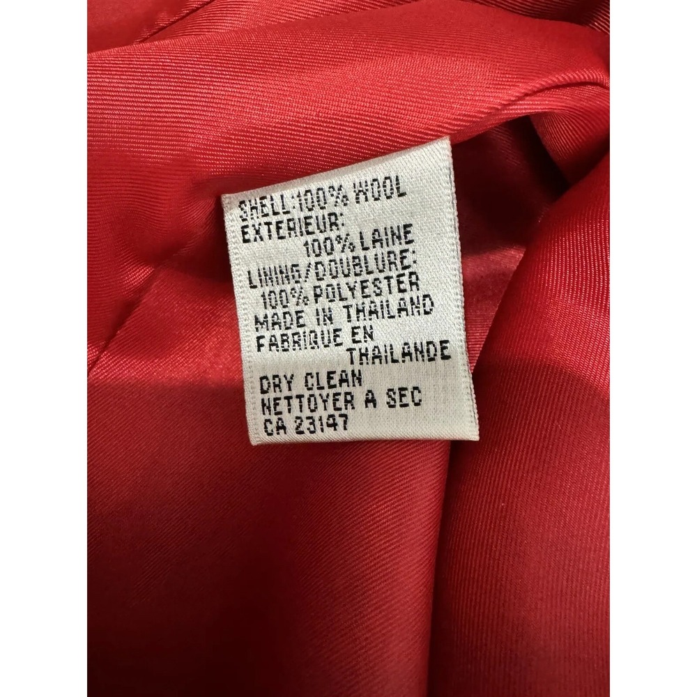 Talbots Wool Coat Women's 14 Petites Red Textured Winter Button Down Jacket - Picture 7 of 10